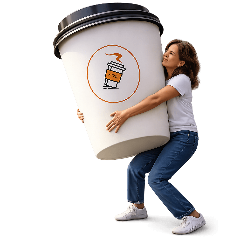 Custom branded coffee cup mockup