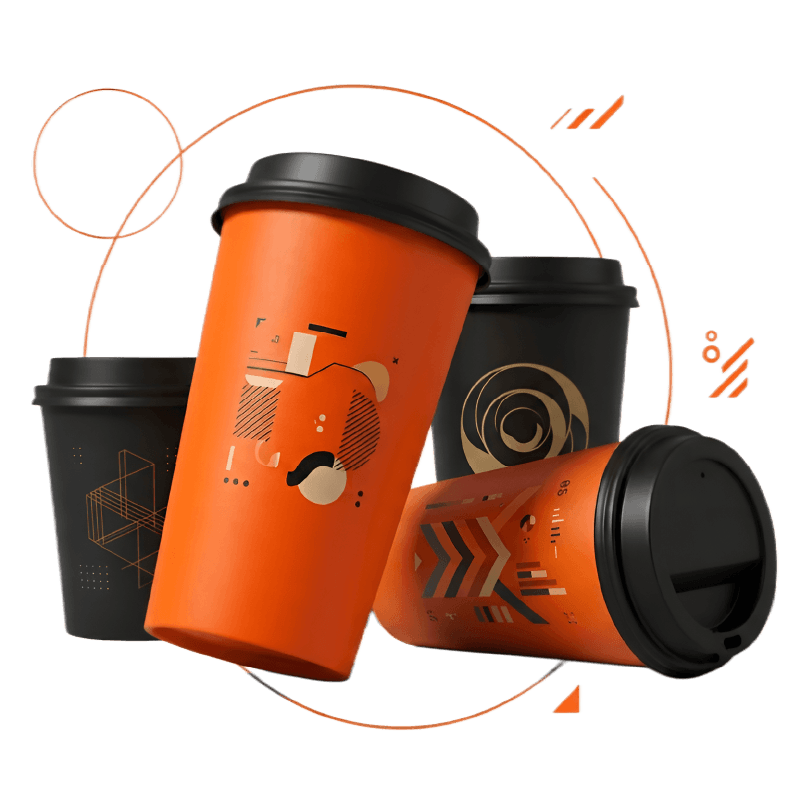 Custom branded paper coffee cups
