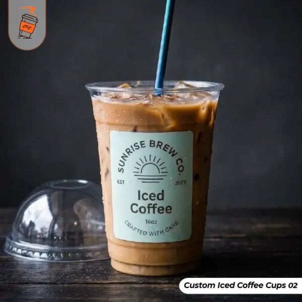 Custom plastic Iced Coffee Cups with lid (2)