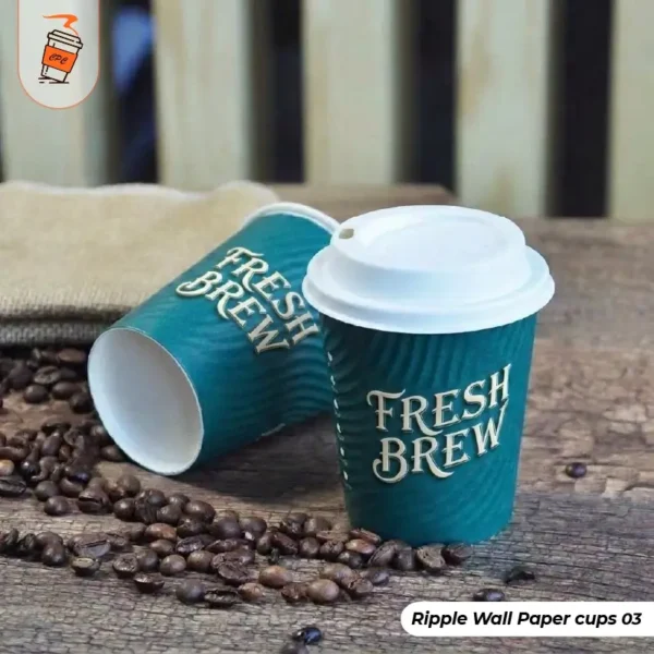 ripple wall paper cups with lid (3)